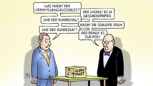 Cartoon: Klimapaket-Weg (medium) by Harm Bengen tagged vermittlungsausschuss,klimapaket,weg,klimawandel,geschenkpapier,bundestag,schleife,bundesrat,post,weihnachten,harm,bengen,cartoon,karikatur,vermittlungsausschuss,klimapaket,weg,klimawandel,geschenkpapier,bundestag,schleife,bundesrat,post,weihnachten,harm,bengen,cartoon,karikatur