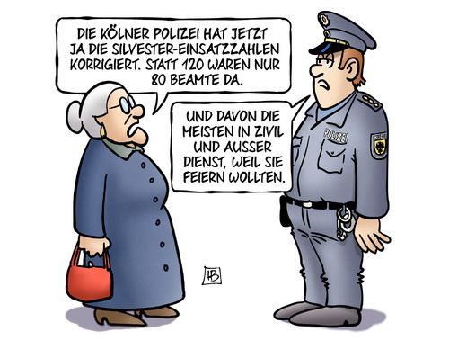 Kölner Polizeizahlen von Harm Bengen | Politik Cartoon | TOONPOOL