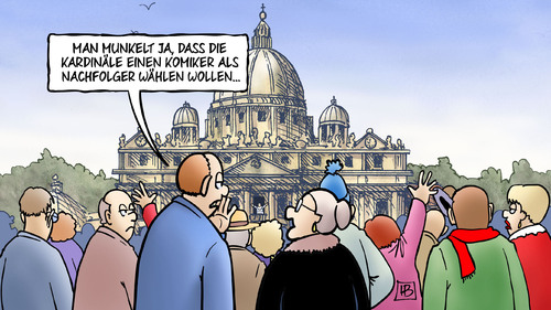 Cartoon: Komiker (medium) by Harm Bengen tagged komiker,grillo,wahl,kardinäle,papst,rücktritt,benedikt,ratzinger,gesundheit,alter,katholische,kirche,rom,harm,bengen,cartoon,karikatur,komiker,grillo,wahl,kardinäle,papst,rücktritt,benedikt,ratzinger,gesundheit,alter,katholische,kirche,rom,harm,bengen,cartoon,karikatur