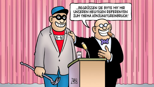 Cartoon: Konjunktureinbruch (medium) by Harm Bengen tagged referent,konjunktureinbruch,wirtschaft,export,produktion,rückgang,panzerknacker,einbruch,einbrecher,harm,bengen,cartoon,karikatur,referent,konjunktureinbruch,wirtschaft,export,produktion,rückgang,panzerknacker,einbruch,einbrecher,harm,bengen,cartoon,karikatur