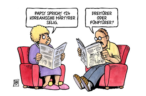 Cartoon: Koreanische Mehrtürer (medium) by Harm Bengen tagged koreanische,korea,auto,kfz,mehrtürer,papst,katholisch,kirche,religion,märtyrer,dreitürer,fünftürer,harm,bengen,cartoon,karikatur,koreanische,korea,auto,kfz,mehrtürer,papst,katholisch,kirche,religion,märtyrer,dreitürer,fünftürer,harm,bengen,cartoon,karikatur