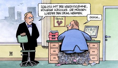 Cartoon: Kreditklemme (medium) by Harm Bengen tagged kreditklemme,kredit,bank,banken,finanzierung,deutschlandfond,kreditvergab,lenkungsausschuss,kfw,kreditklemme,kredit,bank,banken,finanzierung,deutschlandfond,kreditvergab,lenkungsausschuss,kfw,kredite