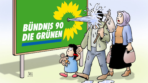 Cartoon: Kretschmann-Lang-Asyl (medium) by Harm Bengen tagged kretschmann,lang,grüne,bundesregierung,verschärfung,asylpolitik,flüchtlinge,wasser,spritzen,harm,bengen,cartoon,karikatur,kretschmann,lang,grüne,bundesregierung,verschärfung,asylpolitik,flüchtlinge,wasser,spritzen,harm,bengen,cartoon,karikatur