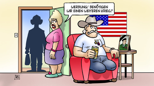 Cartoon: Kriegswerbung (medium) by Harm Bengen tagged entscheidung,beweise,chemiewaffeneinsatz,chemiewaffen,massenvernichtungswaffen,syrien,giftgas,angriff,assad,rebellen,opposition,aufstand,krieg,usa,obama,praesident,russland,nato,israel,harm,bengen,cartoon,karikatur,entscheidung,beweise,chemiewaffeneinsatz,chemiewaffen,massenvernichtungswaffen,syrien,giftgas,angriff,assad,rebellen,opposition,aufstand,krieg,usa,obama,praesident,russland,nato,israel,harm,bengen,cartoon,karikatur