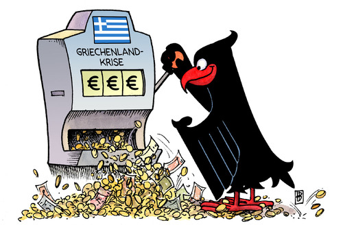 Cartoon: Krisengewinner (medium) by Harm Bengen tagged griechenland,krise,schulden,zinsen,staatsanleihen,gewinne,bundesadler,spielautomat,spielen,gluecksspiel,geld,harm,bengen,cartoon,karikatur,griechenland,krise,schulden,zinsen,staatsanleihen,gewinne,bundesadler,spielautomat,spielen,gluecksspiel,geld,harm,bengen,cartoon,karikatur