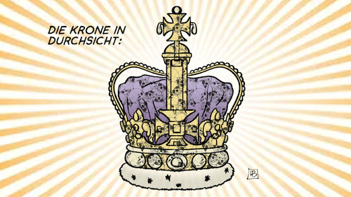 Cartoon: Kronendurchsicht (medium) by Harm Bengen tagged krone,krönung,charles,könig,schädel,knochen,sklaverei,harm,bengen,cartoon,karikatur,krone,krönung,charles,könig,schädel,knochen,sklaverei,harm,bengen,cartoon,karikatur