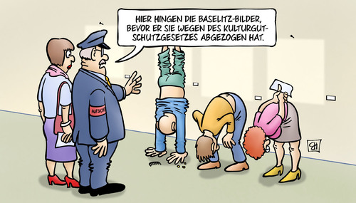 Cartoon: Kulturgutschutzgesetz (medium) by Harm Bengen tagged baselitz,bilder,museum,kunst,kuenstler,enteignung,kopfstand,handstand,kulturgutschutzgesetz,staatsministerin,grütters,harm,bengen,cartoon,karikatur,baselitz,bilder,museum,kunst,kuenstler,enteignung,kopfstand,handstand,kulturgutschutzgesetz,staatsministerin,grütters,harm,bengen,cartoon,karikatur