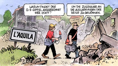 Cartoon: LAquila-Gipfel (medium) by Harm Bengen tagged laquila,g8,gipfel,summit,erdbeben,krise,wirtschaftskrise,finanzkrise,trümmer,zerstörung,merkel,berlusconi,zuschauer,laquila,g8,gipfel,summit,erdbeben,krise,wirtschaftskrise,finanzkrise,trümmer,zerstörung,merkel,berlusconi,zuschauer,presse,reporter,auswirkungen,aquila,g20,angela merkel,barack obama,silvio berlusconi,italien,angela,barack,obama,silvio