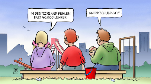 Cartoon: Lehrer fehlen (medium) by Harm Bengen tagged deutschland,fehlen,lehrermangel,kinder,schule,schüler,sandkasten,spielplatz,unentschuldigt,entschuldigung,harm,bengen,cartoon,karikatur,deutschland,fehlen,lehrermangel,kinder,schule,schüler,sandkasten,spielplatz,unentschuldigt,entschuldigung,harm,bengen,cartoon,karikatur