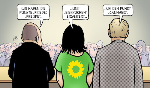 Cartoon: Letzte Sondierung (medium) by Harm Bengen tagged punkte,friede,freude,eierkuchen,cannabis,sondierungen,ampel,wahlsieger,bundesregierung,koalition,spd,fdp,grüne,scholz,baerbock,lindner,pressekonferenz,harm,bengen,cartoon,karikatur,punkte,friede,freude,eierkuchen,cannabis,sondierungen,ampel,wahlsieger,bundesregierung,koalition,spd,fdp,grüne,scholz,baerbock,lindner,pressekonferenz,harm,bengen,cartoon,karikatur