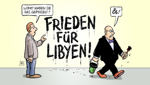 Cartoon: Libyen-Öl (medium) by Harm Bengen tagged general,haftar,al,sarraj,gepinselt,öl,frieden,libyen,konferenz,berlin,krieg,harm,bengen,cartoon,karikatur,general,haftar,al,sarraj,gepinselt,öl,frieden,libyen,konferenz,berlin,krieg,harm,bengen,cartoon,karikatur