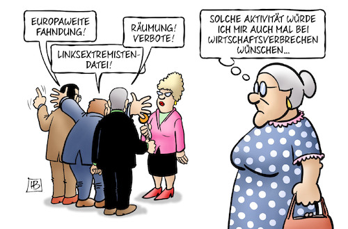 Cartoon: Linksextremismus (medium) by Harm Bengen tagged linksextremismus,linksextremisten,datei,interview,europaweite,fahndung,räumung,verbote,g20,hamburg,ausschreitungen,autonome,aktivität,wirtschaftsverbrechen,susemil,harm,bengen,cartoon,karikatur,linksextremismus,linksextremisten,datei,interview,europaweite,fahndung,räumung,verbote,g20,hamburg,ausschreitungen,autonome,aktivität,wirtschaftsverbrechen,susemil,harm,bengen,cartoon,karikatur