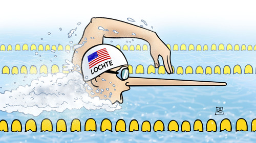 Cartoon: Lochte (medium) by Harm Bengen tagged lochte,usa,schwimmer,schwimmen,lügen,lügner,olympia,pinocchio,nase,harm,bengen,cartoon,karikatur,lochte,usa,schwimmer,schwimmen,lügen,lügner,olympia,pinocchio,nase,harm,bengen,cartoon,karikatur