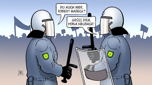 Cartoon: Lützerath-Begegnung (medium) by Harm Bengen tagged robert,habeck,mona,neubaur,grüne,rwe,polizei,lützerath,räumung,kohle,klimaschutz,klimawandel,erderwärmung,harm,bengen,cartoon,karikatur,robert,habeck,mona,neubaur,grüne,rwe,polizei,lützerath,räumung,kohle,klimaschutz,klimawandel,erderwärmung,harm,bengen,cartoon,karikatur