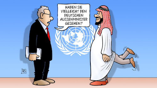 Cartoon: Maas und Saudis (medium) by Harm Bengen tagged maas,saudis,saudi,arabiern,deutschland,aussenminister,krieg,jemen,arschkriechen,uno,vollversammlung,harm,bengen,cartoon,karikatur,maas,saudis,saudi,arabiern,deutschland,aussenminister,krieg,jemen,arschkriechen,uno,vollversammlung,harm,bengen,cartoon,karikatur