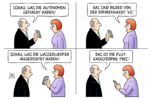 Cartoon: Macht der Bilder (medium) by Harm Bengen tagged gipfel,hamburg,g20,protest,randale,krawalle,autonome,bilder,bombennacht,wasserwerfer,flutkatastrophe,handy,harm,bengen,cartoon,karikatur,gipfel,hamburg,g20,protest,randale,krawalle,autonome,bilder,bombennacht,wasserwerfer,flutkatastrophe,handy,harm,bengen,cartoon,karikatur