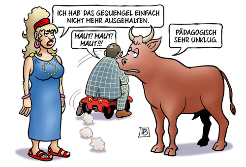 Cartoon: Maut und EU (medium) by Harm Bengen tagged maut,eu,europa,stier,dobrindt,pkw,verkehrsminister,csu,gequengel,kind,pädagogisch,harm,bengen,cartoon,karikatur,maut,eu,europa,stier,dobrindt,pkw,verkehrsminister,csu,gequengel,kind,pädagogisch,harm,bengen,cartoon,karikatur