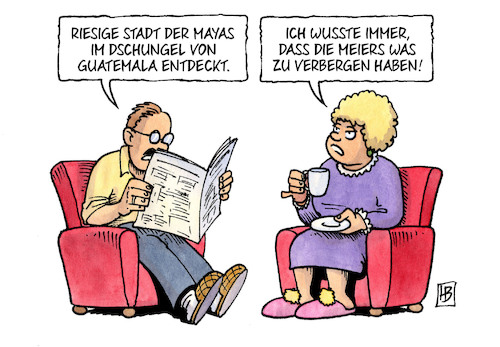 Cartoon: Maya-Stadt (medium) by Harm Bengen tagged stadt,mayas,dschungel,guatemala,entdeckung,wissenschaft,meiers,verbergen,harm,bengen,cartoon,karikatur,stadt,mayas,dschungel,guatemala,entdeckung,wissenschaft,meiers,verbergen,harm,bengen,cartoon,karikatur