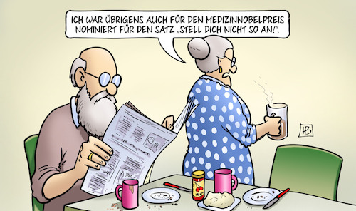 Cartoon: Medizinnobelpreis 2024 (medium) by Harm Bengen tagged medizinnobelpreis,nobelpreis,krankheit,gesund,heilung,susemil,harm,bengen,cartoon,karikatur,medizinnobelpreis,nobelpreis,krankheit,gesund,heilung,susemil,harm,bengen,cartoon,karikatur