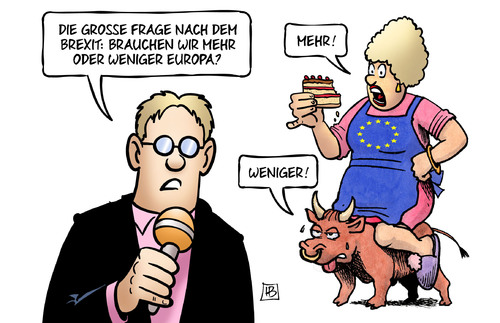 Cartoon: Mehr oder weniger Europa (medium) by Harm Bengen tagged brexit,europa,eu,stier,mehr,weniger,reporter,harm,bengen,cartoon,karikatur,brexit,europa,eu,stier,mehr,weniger,reporter,harm,bengen,cartoon,karikatur