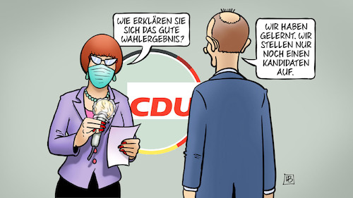 Cartoon: Merz-Ergebnis (medium) by Harm Bengen tagged gutes,wahlergebnis,unterview,reporterin,kandidaten,friedrich,merz,parteivorsitz,cdu,wahl,parteitag,harm,bengen,cartoon,karikatur,gutes,wahlergebnis,unterview,reporterin,kandidaten,friedrich,merz,parteivorsitz,cdu,wahl,parteitag,harm,bengen,cartoon,karikatur