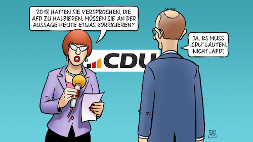 Cartoon: Merz halbiert (medium) by Harm Bengen tagged 2018,versprochen,afd,halbieren,aussage,korrigieren,merz,interview,cdu,populismus,harm,bengen,cartoon,karikatur,2018,versprochen,afd,halbieren,aussage,korrigieren,merz,interview,cdu,populismus,harm,bengen,cartoon,karikatur