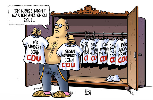 Cartoon: Mindestlohn (medium) by Harm Bengen tagged mindestlohn,cdu,kehrtwende,partei,merkel,gewerkschaften,lohn,grenze,untergrenze,koalition,lohnuntergrenze,mindestlohn,cdu,kehrtwende,partei,merkel,gewerkschaften,lohn,grenze,untergrenze,koalition,lohnuntergrenze,atomkraft,akw