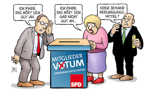 Cartoon: Mitgliedervotum-Ende (medium) by Harm Bengen tagged mitgliedervotum,mitgliederentscheid,ende,spd,wahlurne,groko,nogroko,beruhigungsmittel,panik,harm,bengen,cartoon,karikatur,mitgliedervotum,mitgliederentscheid,ende,spd,wahlurne,groko,nogroko,beruhigungsmittel,panik,harm,bengen,cartoon,karikatur