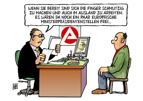 Cartoon: MP-Posten (medium) by Harm Bengen tagged mp,posten,stellen,ministerpräsidenten,italien,griechenland,papandreou,berlusconi,arbeitsamt,ausland,finger,schmutzig,vermittlung,arbeitsplatz,eu,europa,krise,schuldenkrise,euro,posten,stellen,ministerpräsidenten,italien,griechenland,papandreou,berlusconi,arbeitsamt,ausland,finger