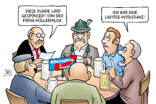 Cartoon: Müller und AfD (medium) by Harm Bengen tagged afd,stammtisch,milch,runde,gesponsert,firma,müllermilch,weidel,kontakt,harm,bengen,cartoon,karikatur,afd,stammtisch,milch,runde,gesponsert,firma,müllermilch,weidel,kontakt,harm,bengen,cartoon,karikatur