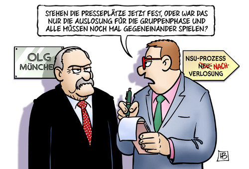 Cartoon: Nachverlosung (medium) by Harm Bengen tagged fussball,champions,league,olg,münchen,neuverlosung,nachverlosung,platzverlosung,platzvergabe,nsu,prozess,beobachter,presse,nazis,terror,rechts,losverfahren,niete,richter,platzen,harm,bengen,cartoon,karikatur,fussball,champions,league,olg,münchen,neuverlosung,nachverlosung,platzverlosung,platzvergabe,nsu,prozess,beobachter,presse,nazis,terror,rechts,losverfahren,niete,richter,platzen,harm,bengen,cartoon,karikatur