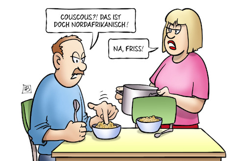 Cartoon: Nafris (medium) by Harm Bengen tagged couscous,nafris,nordafrikanisch,silvester,köln,polizei,kontrollen,rassismus,friss,fressen,essen,harm,bengen,cartoon,karikatur,couscous,nafris,nordafrikanisch,silvester,köln,polizei,kontrollen,rassismus,friss,fressen,essen,harm,bengen,cartoon,karikatur