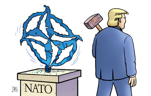 Cartoon: Nato und Truppenabzug (medium) by Harm Bengen tagged trump,vorschlaghammer,denkmal,nato,symbol,truppenabzug,deutschland,kaputt,beschädigung,harm,bengen,cartoon,karikatur,trump,vorschlaghammer,denkmal,nato,symbol,truppenabzug,deutschland,kaputt,beschädigung,harm,bengen,cartoon,karikatur