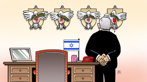 Cartoon: Netanjahus Sammlung (medium) by Harm Bengen tagged netanjahu,sammlung,israel,krieg,libanon,hisbollah,nasrallah,tötung,friedenstaube,trophäen,collection,war,lebanon,hezbollah,killing,peace,dove,trophies,harm,bengen,cartoon,karikatur,netanjahu,sammlung,israel,krieg,libanon,hisbollah,nasrallah,tötung,friedenstaube,trophäen,collection,war,lebanon,hezbollah,killing,peace,dove,trophies,harm,bengen,cartoon,karikatur