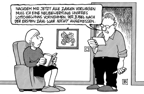 Cartoon: Neubewertung (medium) by Harm Bengen tagged neubewertung,guttenberg,verteidigungsminister,afghanistan,tankwagenbombardement,tankwagen,bundestag,untersuchungsausschuß,lotto,zahlen