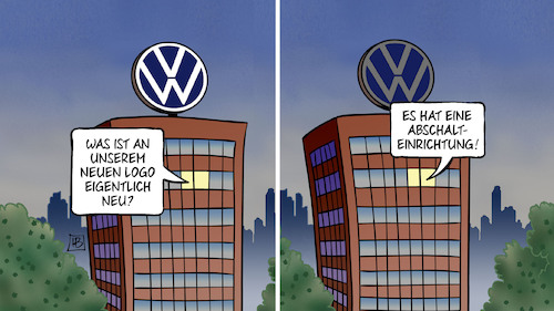 Cartoon: Neues VW-Logo (medium) by Harm Bengen tagged vw,neues,logo,nacht,abschalteinrichtung,abgasskandal,betrug,design,harm,bengen,cartoon,karikatur,vw,neues,logo,nacht,abschalteinrichtung,abgasskandal,betrug,design,harm,bengen,cartoon,karikatur