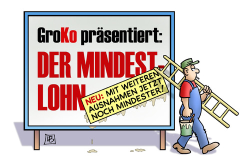 Cartoon: Noch Mindester (medium) by Harm Bengen tagged mindestlohn,groko,bundesregierung,nahles,ausnahmen,harm,bengen,cartoon,karikatur,mindestlohn,groko,bundesregierung,nahles,ausnahmen,harm,bengen,cartoon,karikatur