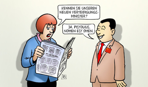 Cartoon: Nomen est omen (medium) by Harm Bengen tagged pistolius,nomen,est,omen,chinese,zeitung,lesen,pistorius,lambrecht,nachfolge,verteidigungsminister,rücktritt,bundeswehr,harm,bengen,cartoon,karikatur,pistolius,nomen,est,omen,chinese,zeitung,lesen,pistorius,lambrecht,nachfolge,verteidigungsminister,rücktritt,bundeswehr,harm,bengen,cartoon,karikatur