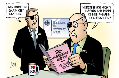 Cartoon: NSU-Abschlussbericht (medium) by Harm Bengen tagged bundesamt,verfassungsschutz,transparenz,geschreddert,rechtsextremismus,nsu,nazis,moerder,mord,auge,augenklappe,blind,rechtsterror,untersuchungsausschuss,spione,spitzel,vleute,vmaenner,verfassung,grundgesetz,abschlussbericht,bundesamt,verfassungsschutz,transparenz,geschreddert,rechtsextremismus,nsu,nazis,moerder,mord,auge,augenklappe,blind,rechtsterror,untersuchungsausschuss,spione,spitzel,vleute,vmaenner,verfassung,grundgesetz,abschlussbericht