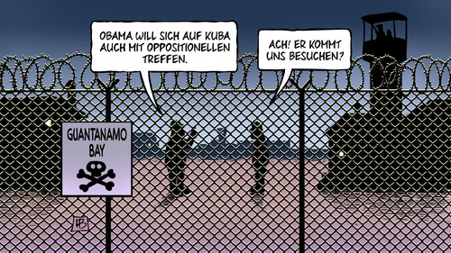 Cartoon: Obama und Opposition (medium) by Harm Bengen tagged oppositionelle,guantanamo,gefängnis,terror,besuchen,obama,castro,kuba,usa,präsident,harm,bengen,cartoon,karikatur,oppositionelle,guantanamo,gefängnis,terror,besuchen,obama,castro,kuba,usa,präsident,harm,bengen,cartoon,karikatur