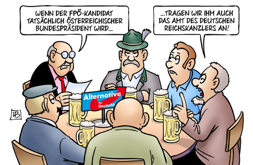 Cartoon: Österreich-Präsident (medium) by Harm Bengen tagged fpö,kandidat,österreich,wahl,bundespräsident,amt,deutscher,deutschland,reichskanzler,hitler,afd,rechts,nazis,machtergreifung,stammtisch,harm,bengen,cartoon,karikatur,fpö,kandidat,österreich,wahl,bundespräsident,amt,deutscher,deutschland,reichskanzler,hitler,afd,rechts,nazis,machtergreifung,stammtisch,harm,bengen,cartoon,karikatur