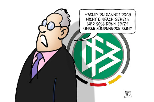 Cartoon: Özil-Abgang (medium) by Harm Bengen tagged sündenbock,özil,mesut,fussball,rücktritt,nationalmannschaft,dfb,grindel,erdogan,foto,rassismus,integration,harm,bengen,cartoon,karikatur,sündenbock,özil,mesut,fussball,rücktritt,nationalmannschaft,dfb,grindel,erdogan,foto,rassismus,integration,harm,bengen,cartoon,karikatur