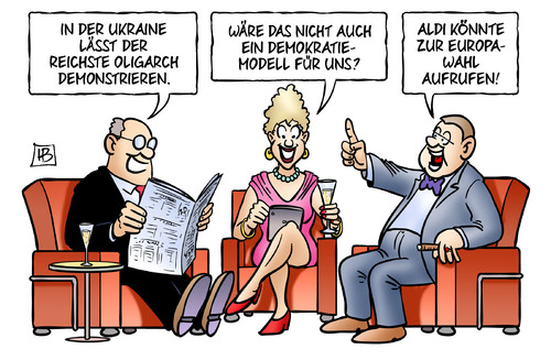 Cartoon: Oligarchen-Demokratie (medium) by Harm Bengen tagged oligarch,achmetow,demonstrieren,demokratie,aldi,europawahl,runder,tisch,nato,teilung,referendum,wahl,sanktionen,armee,soldaten,umsturz,maidan,ukraine,eu,europa,russland,putin,usa,aufstand,putsch,krieg,revolte,kiew,harm,bengen,cartoon,karikatur,oligarch,achmetow,demonstrieren,demokratie,aldi,europawahl,runder,tisch,nato,teilung,referendum,wahl,sanktionen,armee,soldaten,umsturz,maidan,ukraine,eu,europa,russland,putin,usa,aufstand,putsch,krieg,revolte,kiew,harm,bengen,cartoon,karikatur