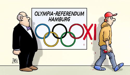 Cartoon: Olympia-Referendum (medium) by Harm Bengen tagged olympia,referendum,hamburg,oxi,abstimmung,griechenland,sprayer,graffiti,harm,bengen,cartoon,karikatur,olympia,referendum,hamburg,oxi,abstimmung,griechenland,sprayer,graffiti,harm,bengen,cartoon,karikatur
