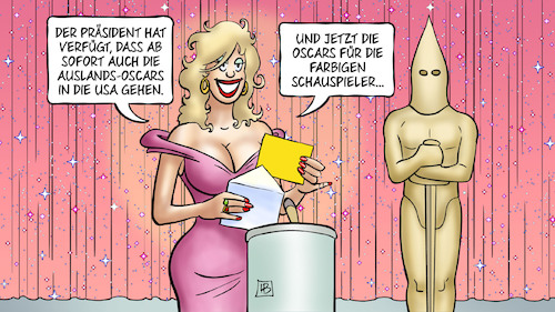 Cartoon: Oscar 2017 (medium) by Harm Bengen tagged präsident,auslandsoscars,trump,protektionismus,usa,preisverleihung,vorhang,sterne,ku,klux,klan,harm,bengen,cartoon,karikatur,präsident,auslandsoscars,trump,protektionismus,usa,preisverleihung,vorhang,sterne,ku,klux,klan,harm,bengen,cartoon,karikatur