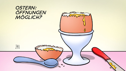 Cartoon: Oster-Öffnungen (medium) by Harm Bengen tagged ostern,öffnungen,ei,eierbecher,corona,beschränkungen,frühstück,harm,bengen,cartoon,karikatur,ostern,öffnungen,ei,eierbecher,corona,beschränkungen,frühstück,harm,bengen,cartoon,karikatur