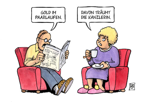 Cartoon: Paarlaufen (medium) by Harm Bengen tagged savchenko,massot,olympia,goldmedaille,eiskunstlaufen,paarlaufen,kanzlerin,groko,harm,bengen,cartoon,karikatur,savchenko,massot,olympia,goldmedaille,eiskunstlaufen,paarlaufen,kanzlerin,groko,harm,bengen,cartoon,karikatur