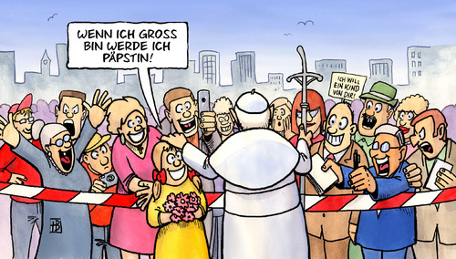 Cartoon: Päpstin (medium) by Harm Bengen tagged papst,päpstin,besuch,deutschland,berlin,erfurt,freiburg,kirche,religion,papst,päpstin,besuch,deutschland,berlin,erfurt,freiburg,kirche,religion