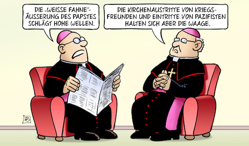 Papst und Fahne