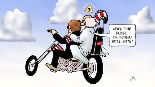 Cartoon: Peter Fonda (medium) by Harm Bengen tagged peter,fonda,tot,tod,himmel,gott,easy,rider,chopper,motorrad,film,harm,bengen,cartoon,karikatur,peter,fonda,tot,tod,himmel,gott,easy,rider,chopper,motorrad,film,harm,bengen,cartoon,karikatur